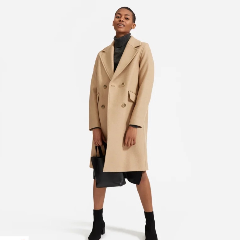 Everlane Double-Breasted Camel Coat